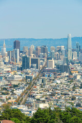 Fototapeta premium downtown san francisco with neighborhoods and roads