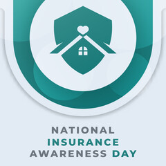 Happy National Insurance Awareness Day June Celebration Vector Design Illustration. Template for Background, Poster, Banner, Advertising, Greeting Card or Print Design Element