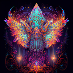 Psychedelic Winged Crystal, AI	