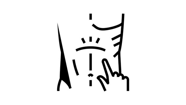 abdominal reflexes line icon animation