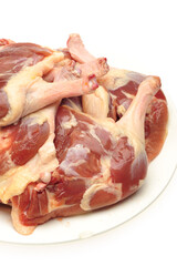 Duck legs on white background 