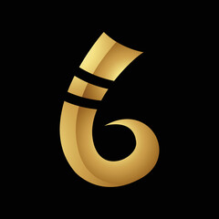 Golden Letter B Symbol on a Black Background - Icon 2