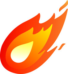 Red hot fire ball, flame heat or spicy food symbol.