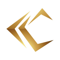 Golden Letter C Symbol on a White Background - Icon 4