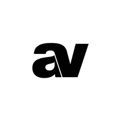 Letter AV simple logo design vector