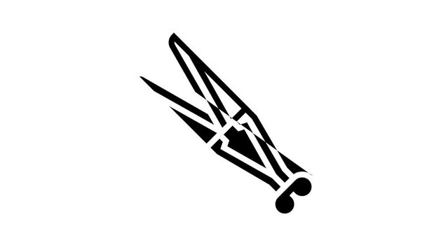 shear sheep hand tool line icon animation