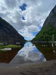 lake and mountains