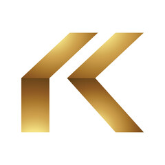 Golden Letter K Symbol on a White Background - Icon 6