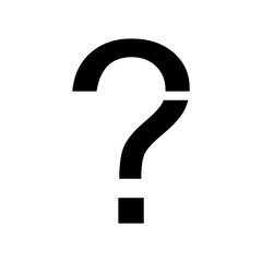 Question mark black silhouette on transparent background vector drawing stencil

