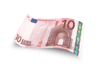 Close up ten euro banknote