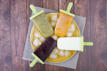 fresh homemade ice creams and fruit popsicles