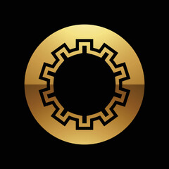 Golden Letter O Symbol on a Black Background - Icon 4