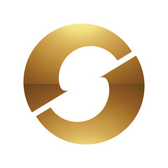 Golden Letter O Symbol on a White Background - Icon 1