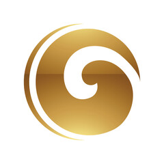 Golden Letter O Symbol on a White Background - Icon 2