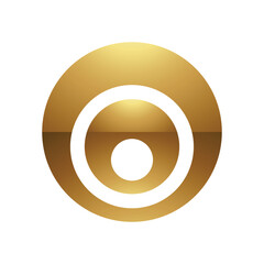 Golden Letter O Symbol on a White Background - Icon 6