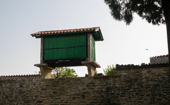 Traditional old construction called horreo, which was used to store and preserve food in Spain