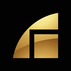 Golden Letter R Symbol on a Black Background - Icon 7