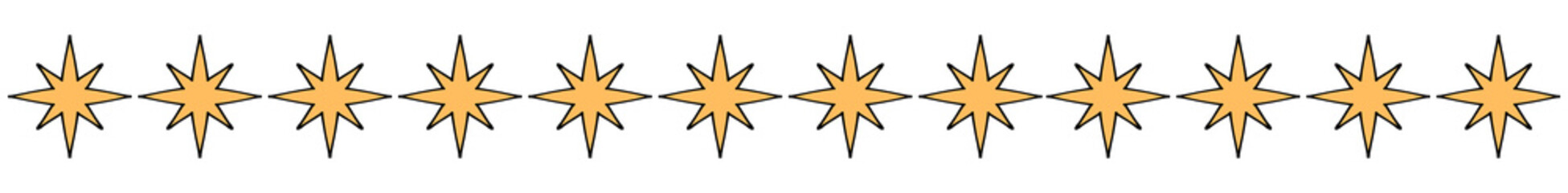 キラキラ星マークのラインイラスト素材