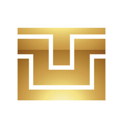 Golden Letter U Symbol on a White Background - Icon 8