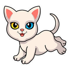 Fototapeta premium Cute khao manee cat cartoon