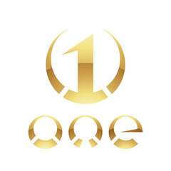 Golden Symbol for Number 1 on a White Background - Icon 9
