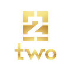 Golden Symbol for Number 2 on a White Background - Icon 5