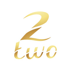 Golden Symbol for Number 2 on a White Background - Icon 7