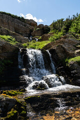 Fototapeta na wymiar Backcountry views of Waterfalls in Waterton National Park, Canada 