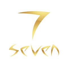 Golden Symbol for Number 7 on a White Background - Icon 2