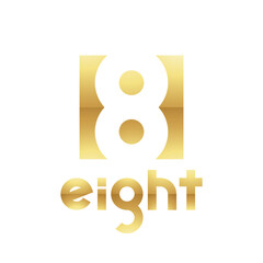Golden Symbol for Number 8 on a White Background - Icon 1