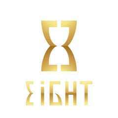 Golden Symbol for Number 8 on a White Background - Icon 6
