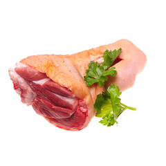 cooked pork (leg) isolated on white background 