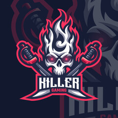 Esports logo skull killer for your elite team © Artcuaz