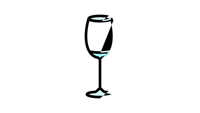 empty wine glass color icon animation