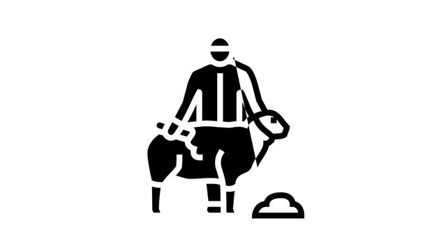 shear sheep line icon animation