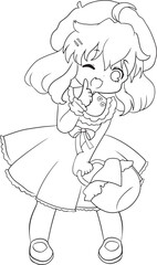 cartoon doodle kawaii anime coloring page cute illustration clipart character chibi manga comic drawing line art free download png image