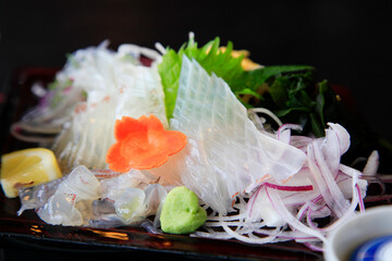 Fresh squid sashimi set