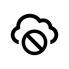 Cloud Offline icon - vector illustration . Cloud, Unavailable, Offline, Block, No access, Access denied, Disable, ban, line, outline, icons .