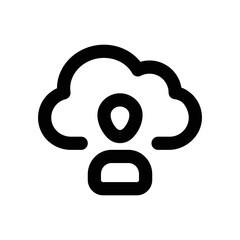 Cloud User icon - vector illustration . Cloud, User, Account, icon, Server, Hosting, Profile, Computing, server, network, line, outline, icons .