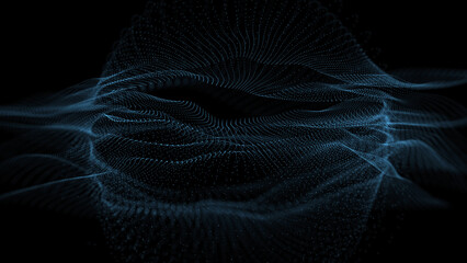 Abstract background with a sphere of dots. Sphere illustration. Technology concept. Futuristic interface. 3D rendering.