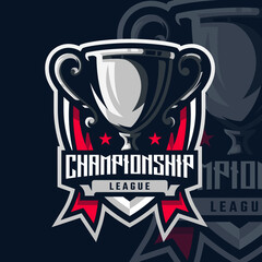 Esports logo Champion trophy mascot for your elite team © Artcuaz