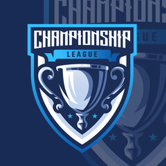 Esports logo Champion trophy mascot for your elite team