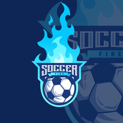Fire soccer Logo, football logo sport for your professional team - obrazy, fototapety, plakaty