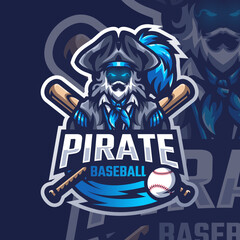 Baseball pirate logo design, Baseball tournament logo sport for your professional team