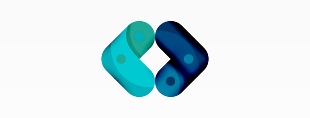 Creative geometric wallpaper. Round arrow shape minimal geometric background. Techno business template for wallpaper, banner, background or landing