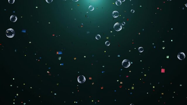 Christmas confetti and balloons. Christmas glitters. Great use for  christmas related concepts.  Animation for Christmas, birthday, anniversary, New Year, wedding related projects. Loop, Alpha Channel