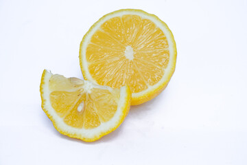 Fototapeta na wymiar Fresh Lemon on White Background