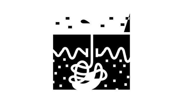 sweat skin production glyph icon animation