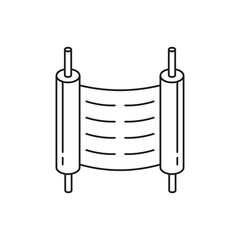 Torah scroll line icon design. isolated on white background. vector illustration