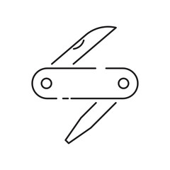 Multi knife line icon design. knife army, multipurpose tool,swiss folding knife vector line icon, Multi knife vector illustration. isolated on white background